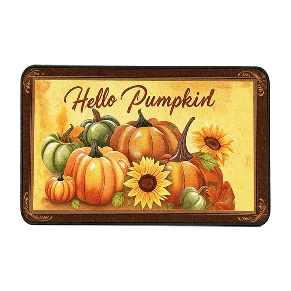 Fall Pumpkin Thanksgiving Doormat 16x24 Inch Indoor Outdoor Fall Welcome Mat Natural Pumpkin Door Rug For Front Porch Entryway Or Home Fall Decor