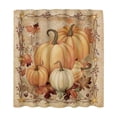 thumbnail image 1 of Fall Pumpkin Thickened Waterproof Shower Curtain, Heavy-Duty Fabric Bath Curtain with Rustproof Grommets for Rod, Soft Autumn Maple Leaf Print Bathroom Shower Curtain for Thanksgiving Halloween Decor, 1 of 6