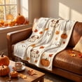 thumbnail image 1 of Fall Pumpkin Throw Blanket 39.4x27.6in - Soft Flannel Fleece Cozy Autumn Couch Bed Sofa Living Room Thanksgiving Home Decor, 1 of 6