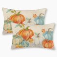 thumbnail image 1 of Fall Pumpkin Throw Pillow Covers 12x20 Inch Set of 2, Watercolor Pumpkin Decoration Throw Pillow Covers Autumn Thanksgiving Leaf Outdoor Cushion Cover for Sofa Couch Farmhouse Room Bed Decor, 1 of 6