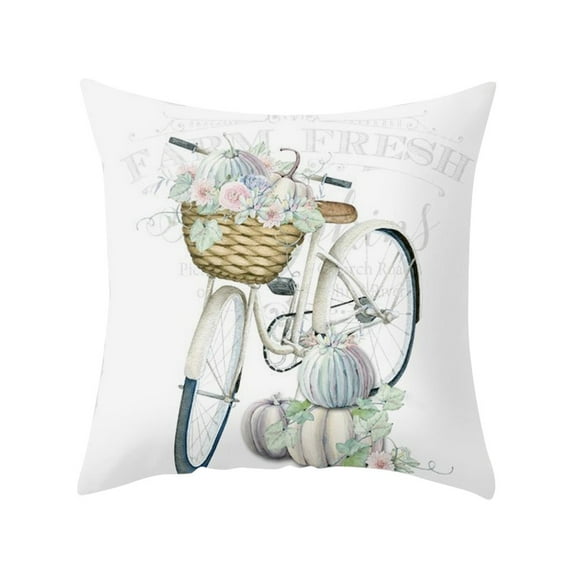 Fall Pumpkin Throw Pillow Covers 18x18 Set of 2 Boho Orange and Bule Pumpkin Pillows Cases for Sofa Couch Outdoor Farmhouse Cottage Autumn Decorations Decorative Pillows Cases for Home Room Decor