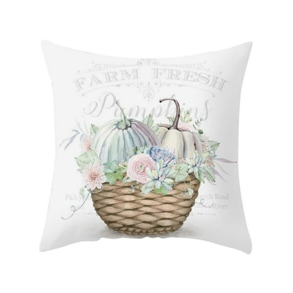 Fall Pumpkin Throw Pillow Covers 18x18 Set of 2 Boho Orange and Bule Pumpkin Pillows Cases for Sofa Couch Outdoor Farmhouse Cottage Autumn Decorations Decorative Pillows Cases for Home Room Decor