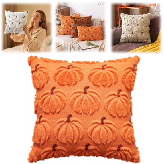 Fall Pumpkin Throw Pillow Covers Soft Plush for Couch Bed Living Room Halloween Home Decor