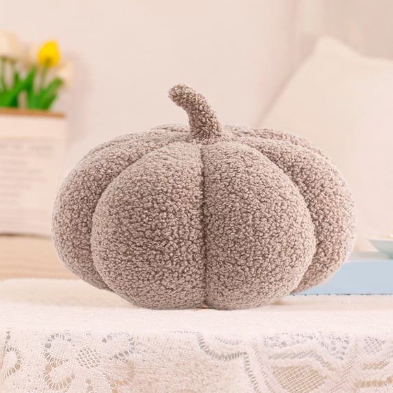 Fall Pumpkin Throw Pillow, Plush Halloween Decorative Cushion for Couch, Cozy Autumn Thanksgiving Home Decor 7.1inch