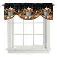 thumbnail image 1 of Fall Pumpkin Tie Up Valance Curtains for Windows, Kitchen Curtains Window Treatments, Rustic Star Thanksgiving Maple Leavf Black Short Window Shades Valances for Bedroom Bathroom Cafe 54"x18", 1 of 8