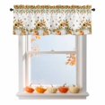 thumbnail image 1 of Fall Pumpkin Valances for Windows, 54 x 18in, Sunflower Maple Leaf Deciduous Pastoral Rod Pocket Kitchen Valance Curtain Light Filtering Window Treatments for Living Room Bedroom, 1 Panel, 1 of 7