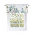 thumbnail image 1 of Fall Pumpkin Valances for Windows Green Eucalyptus Leaf Thanksgiving Kitchen Valance Curtain Rod Pocket Small Curtains for Cafe Bathroom Laundry Basement 42" x 18", 1 of 8