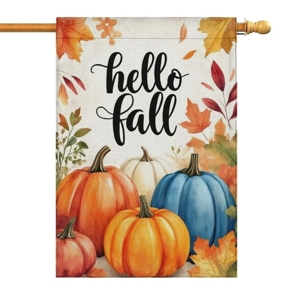 Fall Pumpkin Welcome Fall Garden Flags 28"x40" Double Side,Small Yard Flags for Outside,Outdoor Fall Decor,Autumn Funny Garden Flag Yard Decoration