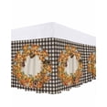 thumbnail image 1 of Fall Pumpkins Bed Skirt Queen Size 18 Inch Drop, Sunflowers Leaf Chalet Autumn Retro Linen Plaid Wrap Around Dust Ruffle Bedskirts, Wrinkle & Fade Resistant Easy Fit Bedskirt with Adjustable Elastic, 1 of 8