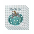thumbnail image 1 of Fall Pumpkins Cloth Napkins Set of 4 Reusable Dinner Napkins, Thanksgiving Autumn Blue Checkered Plaid Cocktail Napkin Washable Table Napkins for Wedding/Holiday Party/Baby Shower 20"x20", 1 of 7