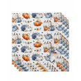 thumbnail image 1 of Fall Pumpkins Cloth Napkins Set of 4 Reusable Dinner Napkins, Thanksgiving Daisy Autumn Leaves Country Cocktail Napkin Washable Table Napkins for Wedding/Holiday Party/Baby Shower 20"x20", 1 of 7