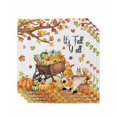 thumbnail image 1 of Fall Pumpkins Cloth Napkins Set of 4 Reusable Dinner Napkins, Thanksgiving Gnomes Autumn Maple Country Rustic Cocktail Napkin Washable Table Napkins for Wedding/Holiday Party/Baby Shower 20"x20", 1 of 7