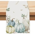 thumbnail image 1 of Fall Pumpkins Eucalyptus Leaves Table Runner, Autumn Thanksgiving Table Decor, Seasonal Fall Table Decoration for Kitchen Home Decor, 13x72 Inch Thanksgiving Table Runner, 1 of 6
