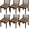 thumbnail image 1 of Fall Pumpkins and Flowers Pattern Seat Covers for Dining Room Chairs Set Of 6,Stretch Printed Washable Chair Seat Cover with Elastic Ties and Button,Removable Waterproof Couch Cushion Covers, 1 of 6