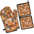 thumbnail image 1 of Fall Pumpkins Kitchen Oven Mitt and Pot Holder Sets 4 Pcs for Baking, Cooking and Grilling, Heat Resistant Up To 392 °F, 1 of 7