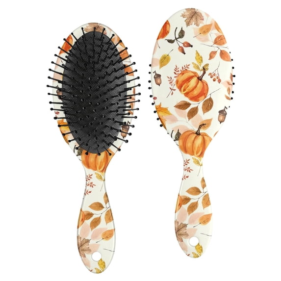 Fall Pumpkins Leaves Pattern Hair Brush,Girls Detangling Hair Brush,Glide Through Tangles with Ease for Wet & Dry Hair