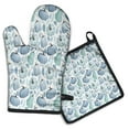 thumbnail image 1 of Fall Pumpkins Leaves Pattern Kitchen Oven Mitt and Pot Holder Sets 2 Pcs for Baking, Cooking and Grilling, Heat Resistant Up To 392 °F, 1 of 7
