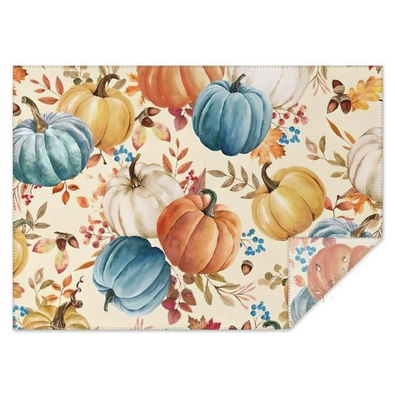 Fall Pumpkins Leaves Pattern Rectangle Tablecloth 60"x84",Waterproof Polyester Rectangle Table Cloth, Wipeable Spillproof Polyester Tablecloth for Dining, Camping, Indoor and Outdoor