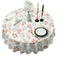 thumbnail image 1 of Fall Pumpkins Leaves Pattern Round Tablecloth 60" X 60",Wrinkle Wipeable Table Cloth for Kitchen Dining Room Picnic Patio Party, 1 of 6