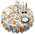 thumbnail image 1 of Fall Pumpkins Leaves Pattern Round Tablecloth 60" X 60",Wrinkle Wipeable Table Cloth for Kitchen Dining Room Picnic Patio Party, 1 of 6