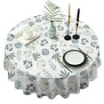 thumbnail image 1 of Fall Pumpkins Leaves Pattern Round Tablecloth 60" X 60",Wrinkle Wipeable Table Cloth for Kitchen Dining Room Picnic Patio Party, 1 of 6