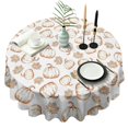 thumbnail image 1 of Fall Pumpkins Leaves Pattern Round Tablecloth 60" X 60",Wrinkle Wipeable Table Cloth for Kitchen Dining Room Picnic Patio Party, 1 of 6