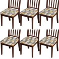 thumbnail image 1 of Fall Pumpkins and Leaves Pattern Seat Covers for Dining Room Chairs Set Of 6,Stretch Printed Washable Chair Seat Cover with Elastic Ties and Button,Removable Waterproof Couch Cushion Covers, 1 of 6