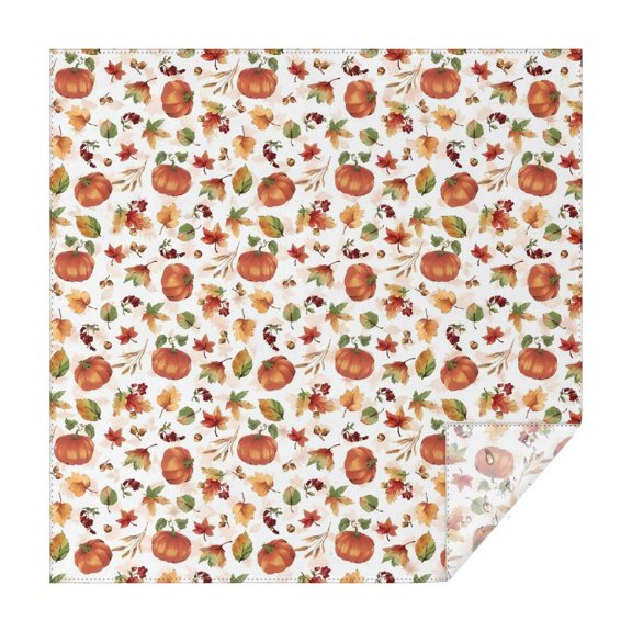Fall Pumpkins Leaves Pattern Square Tablecloth,Waterproof Square Table Cover,Wipeable Spillproof Washable Table Cover for Home Kitchen Party Decor 42"X42"(107x107cm)