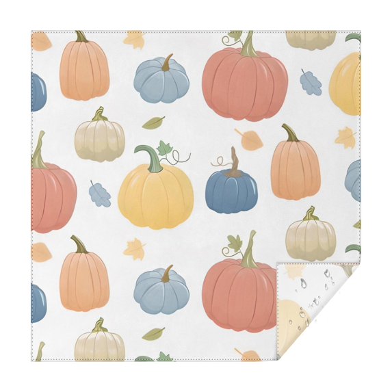 Fall Pumpkins Leaves Pattern Square Tablecloth,Waterproof Square Table Cover,Wipeable Spillproof Washable Table Cover for Home Kitchen Party Decor 42"X42"(107x107cm)