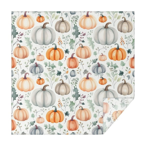 Fall Pumpkins and Leaves Pattern Square Tablecloth,Waterproof Square Table Cover,Wipeable Spillproof Washable Table Cover for Home Kitchen Party Decor 52"x52"(132x132cm)