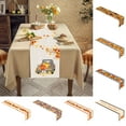 thumbnail image 1 of Fall Pumpkins Maple Leaves Thanksgiving Table Runner, Seasonal Harvest Vintage Kitchen Dining Table Decoration for Indoor Outdoor Home Party Decor, 1 of 7