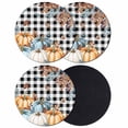thumbnail image 1 of Fall Pumpkins Orange Blue Coasters Set of 4, Absorbent Coasters for Drinks, Thanksgiving Botanical Plaid Coaster for Desk Coffee Table Protection, Home Decor House Warming Gifts 4", 1 of 8