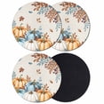 thumbnail image 1 of Fall Pumpkins Orange Blue Coasters Set of 4, Absorbent Coasters for Drinks, Thanksgiving Botanical Rustic Coaster for Desk Coffee Table Protection, Home Decor House Warming Gifts 4", 1 of 8