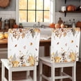 thumbnail image 1 of Fall Pumpkins Orange Chair Covers Set of 4 Thanksgiving Brown Maple Leaf Chair Back Covers Stretch Removable Washable Slipcovers Protector for Dining Room Kitchen Party Decor, 1 of 5