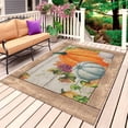 thumbnail image 1 of Fall Pumpkins Outdoor Rug 4x6 Ft, Non Slip Washable Area Rug, Thanksgiving Farmhouse Botanical Wooden Grain Patio Rugs Carpet Runner, Large Floor Mat for Indoor/Outdoor Deck Porch Camping, 1 of 8