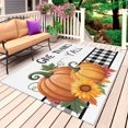 thumbnail image 1 of Fall Pumpkins Outdoor Rug 5x8 Ft, Non Slip Washable Area Rug, Thanksgiving Sunflower Maple Leaf Plaid Patio Rugs Carpet Runner, Large Floor Mat for Indoor/Outdoor Deck Porch Camping, 1 of 8