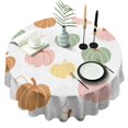 thumbnail image 1 of Fall Pumpkins Pattern Round Tablecloth 60" X 60",Wrinkle Wipeable Table Cloth for Kitchen Dining Room Picnic Patio Party, 1 of 6