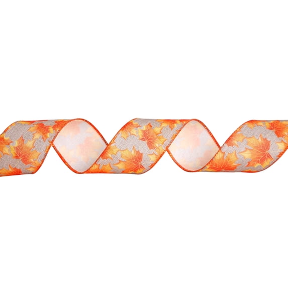 Fall Pumpkins Ribbons for Bows,Thanksgiving Wired Edge Autumn Maple Leaves Plaid Ribbons for Gift Wrapping Thanksgiving Decoration Supplies