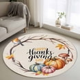thumbnail image 1 of Fall Pumpkins Round Area Rug 3Ft Washable Small Circle Rugs for Kitchen Entryway, Thanksgiving Watercolor Branch Maple Leaf Non-Slip Carpet Floor Mats Indoor Outdoor Carpet Runner Home Decor, 1 of 8
