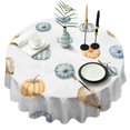 thumbnail image 1 of Fall Pumpkins Round Tablecloth 60" X 60",Wrinkle Wipeable Table Cloth for Kitchen Dining Room Picnic Patio Party, 1 of 6