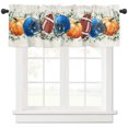 Fall Pumpkins Rugby Curtain Valances for Windows Treatment Tier