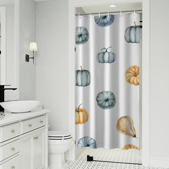 Fall Pumpkins Shower Curtain 36"x72" ,Bathroom Decorative Shower Curtains Set with 12 Hooks,Modern Waterproof Washable Shower Curtain