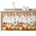 thumbnail image 1 of Fall Pumpkins Sink Skirt for Bathroom, Self-Adhesive Under Sink Curtain, Thanksgiving Harvest Eucalyptus Maple Leaf Hide Pipes & Storage Fabric Cabinet Skirt Cover for Kitchen Laundry 32"x55", 1 of 8