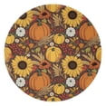 thumbnail image 1 of Fall Pumpkins Sunflowers Autumn Pattern Round Blanket,Comfortable Soft Flannel Throw Blanket,All Season,Warm Lightweight Blankets for Sofa Bed Couch Living Room Chair 47"x47", 1 of 5
