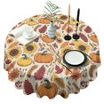 thumbnail image 1 of Fall Pumpkins Sunflowers Autumn Pattern Round Tablecloth 60" X 60",Wrinkle Wipeable Table Cloth for Kitchen Dining Room Picnic Patio Party, 1 of 6