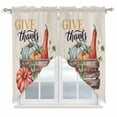 thumbnail image 1 of Fall Pumpkins Swag Valances for Windows, Kitchen Curtains 36 Inch Length 2 Panels Set, Thanksgiving Watercolor Leaf on Linen Short Curtains for Small Windows Rod Pocket Cafe Curtains Drapes 28"x36", 1 of 8