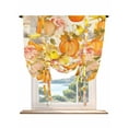 thumbnail image 1 of Fall Pumpkins Tie Up Curtains for Windows 63 Inch Length Balloon Curtains Kitchen Adjustable Balloon Window Shade Thanksgiving Autumn Flowers Country Birds Tie Up Bathroom Curtain Window 42"x63", 1 of 6