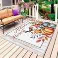 thumbnail image 1 of Fall Pumpkins Tits Outdoor Rug for Patio/Deck/Porch, Non-Slip Large Area Rug 5 x 7 Ft, Autumn Thanksgiving Leaves Country Wood Indoor Outdoor Rugs Washable Area Rugs, Camping Rug Carpet Runner, 1 of 8