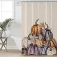 thumbnail image 1 of Fall Pumpkins Waterproof Fabric Shower Curtain, Thanksgiving Pumpkins Harvest Rustic Shower Curtain for Bathroom Curtains Bathtubs Hotel Washable Shower Curtains with 12 Hooks Small 36x78in, 1 of 6