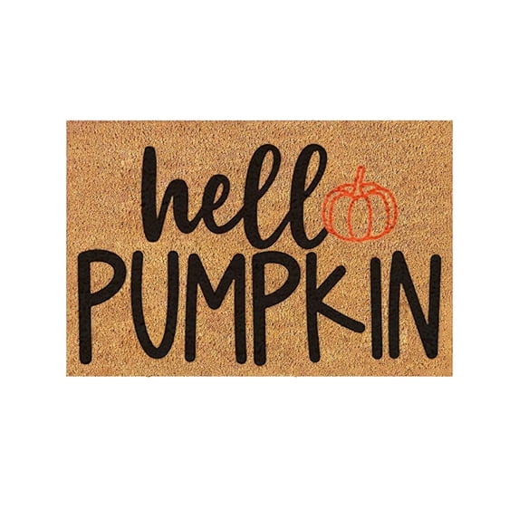 Fall Pumpkins Welcome Doormat, Halloween Thanksgiving Front Door Mat, Non Door Mat for Porch Decor, Hello Pumpkin Welcome Doormat for Fall Outdoor Entrance,23.6x15.7 Inch